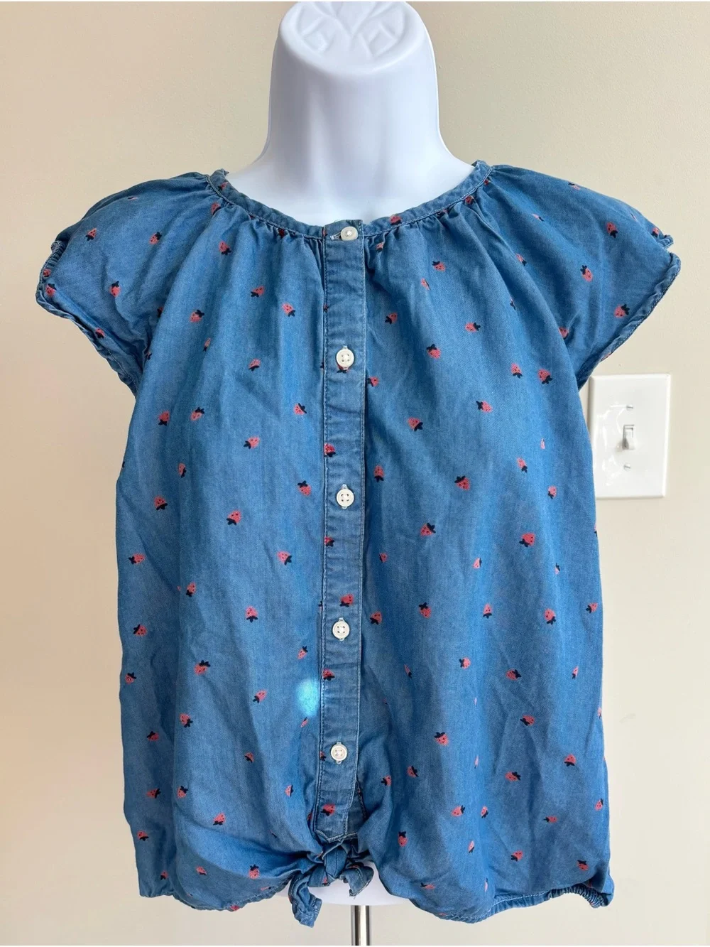 OshKosh B’Gosh Girls’ Strawberry Denim Blouse